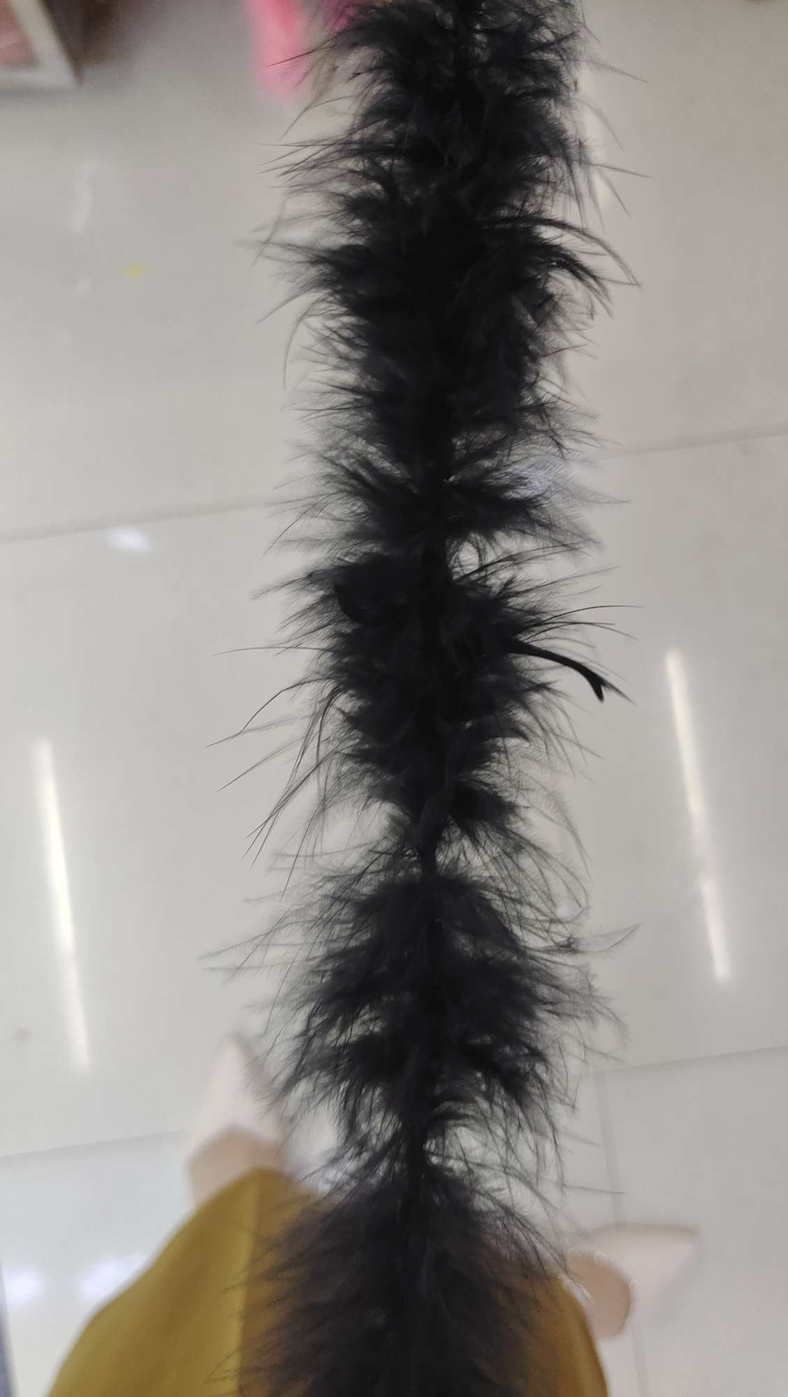 火鸡首毛毛条两米一条酒红色细节图