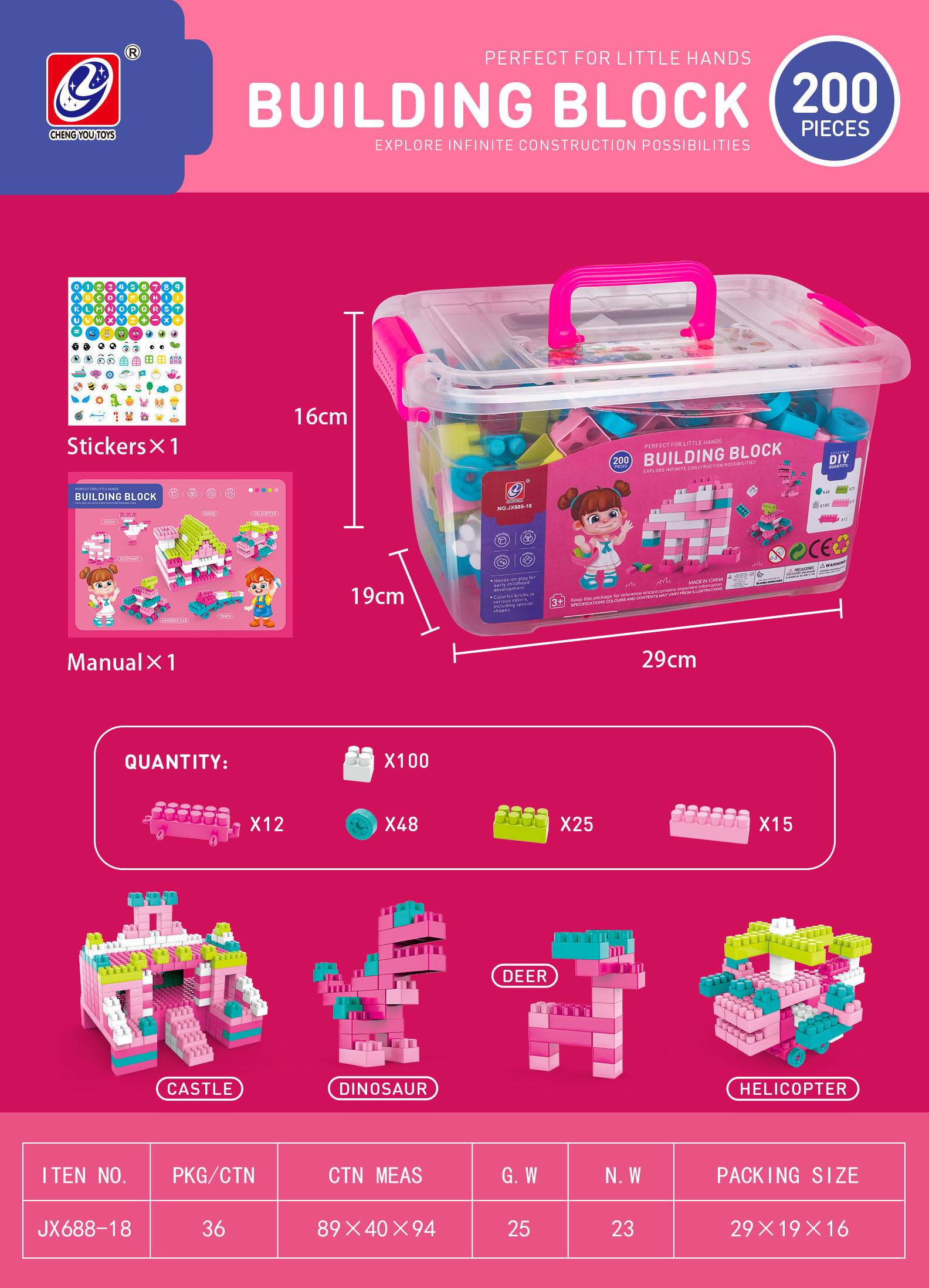 A box set of 200 building blocks details Picture