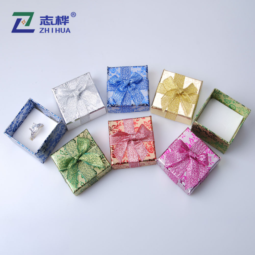 Christmas Series Christmas Gift Box Bright silver rose Ring box Jewelry box Paper stud earrings box