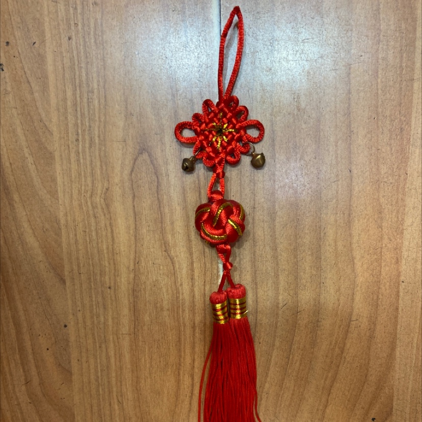 Rice knot bell when hanging red 3 lucky ball
