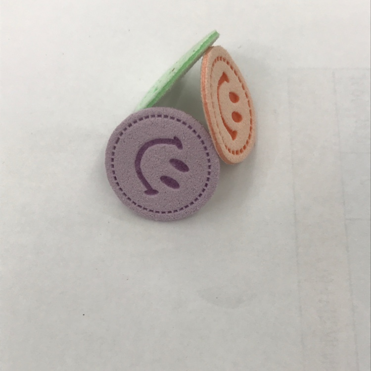 Microfiber Leather Smiley Face Hair Accessory Paste Clothing With Temperament Matching Gloves With Leather Label Specification drawing