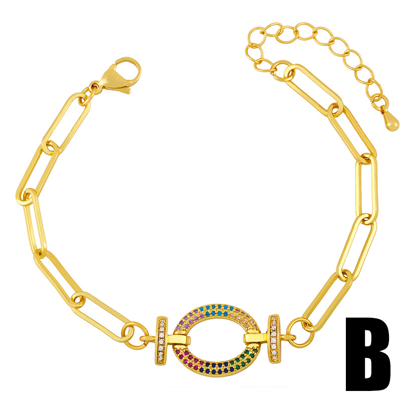 A new, simple, individual and retro bracelet from Europe and America, a hip-hop geometric moon patchwork accessory by a trendy female Instagram influencer details Picture