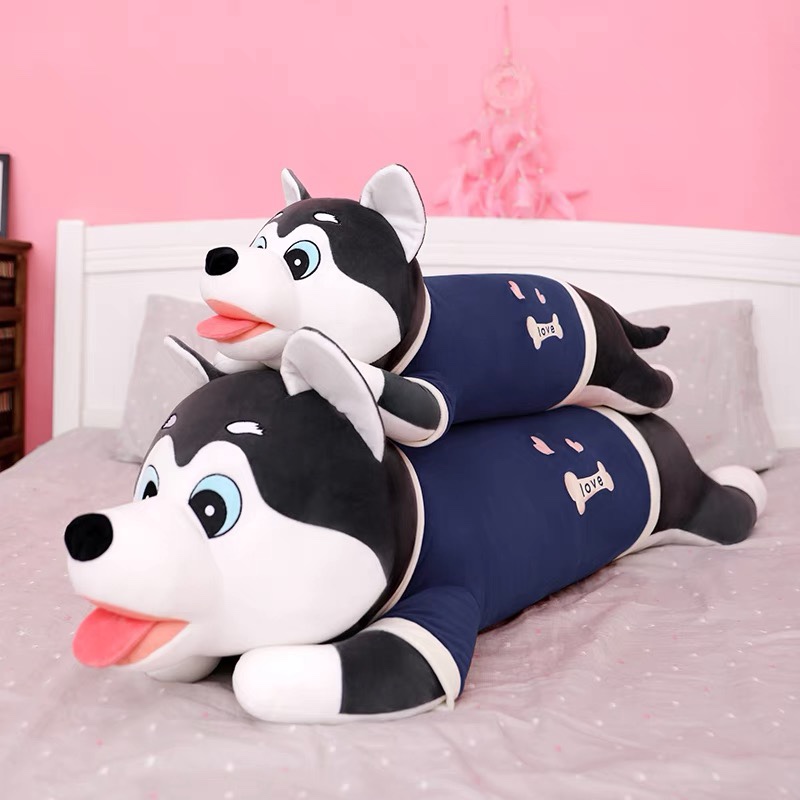 Husky stuffed animal throw pillow