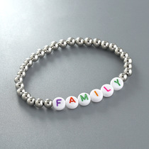 Customizable letter bracelet Women's Bracelet Men's acrylic fashion bracelet Family series Children's beaded bracelet 2