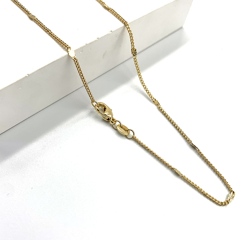 Factory wholesale 18K real gold plated necklace, women's S-chain, sunflower and starry sky chain, necklace accessory, chain color preservation electroplating 3 detail image 6