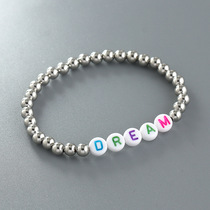 Customizable letter bracelet Women's bracelet Men's acrylic fashion bracelet Family series Children's beaded bracelet 4