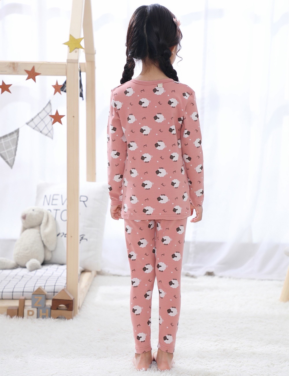Padded Padded Padded Warm Underwear Set For Children 8049 Pure Cotton Long Johns For Children Girls Item Picture