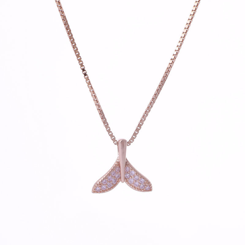 083 Ladies' Summer Pure Copper simple and sweet 2021 new Niche light Luxury Style Versatile necklace detail image 3