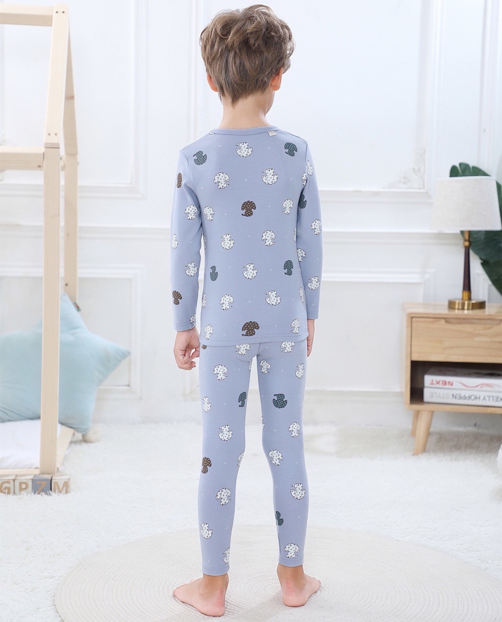 Padded Padded Padded Warm Underwear Set For Children 8045 Cotton Long Johns For Boys And Girls Item Picture