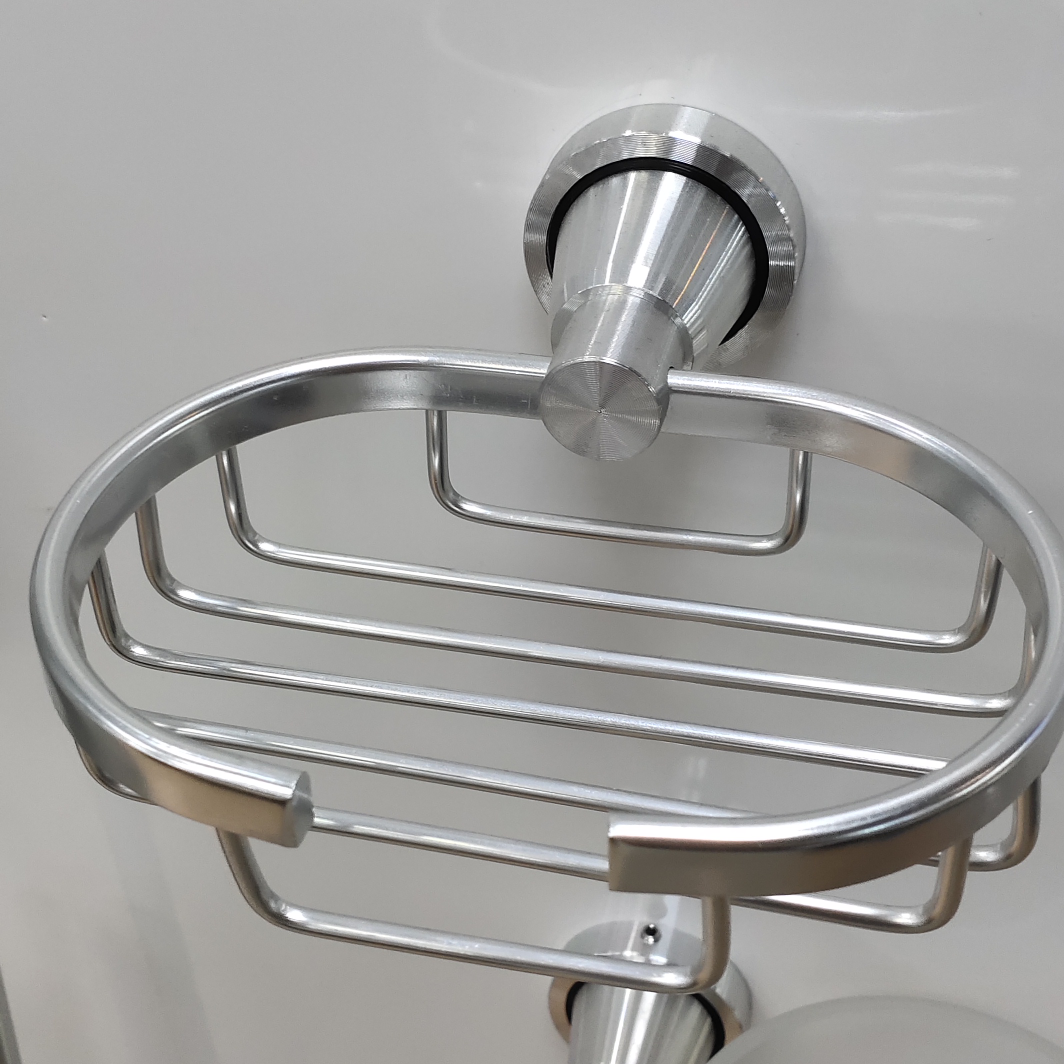 太空铝皂液器肥皂网一体式挂架浴室卫生间免打孔皂托肥皂架