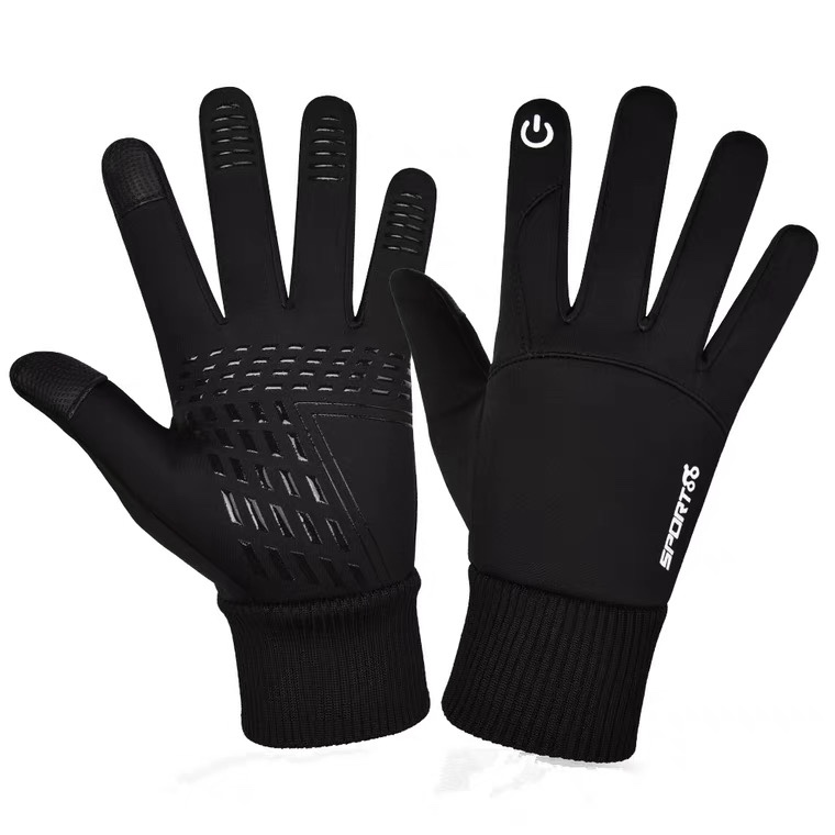 Waterproof gloves men's winter cycling motorcycle with wool cotton thickened touch screen winter windproof cycling motorcycle