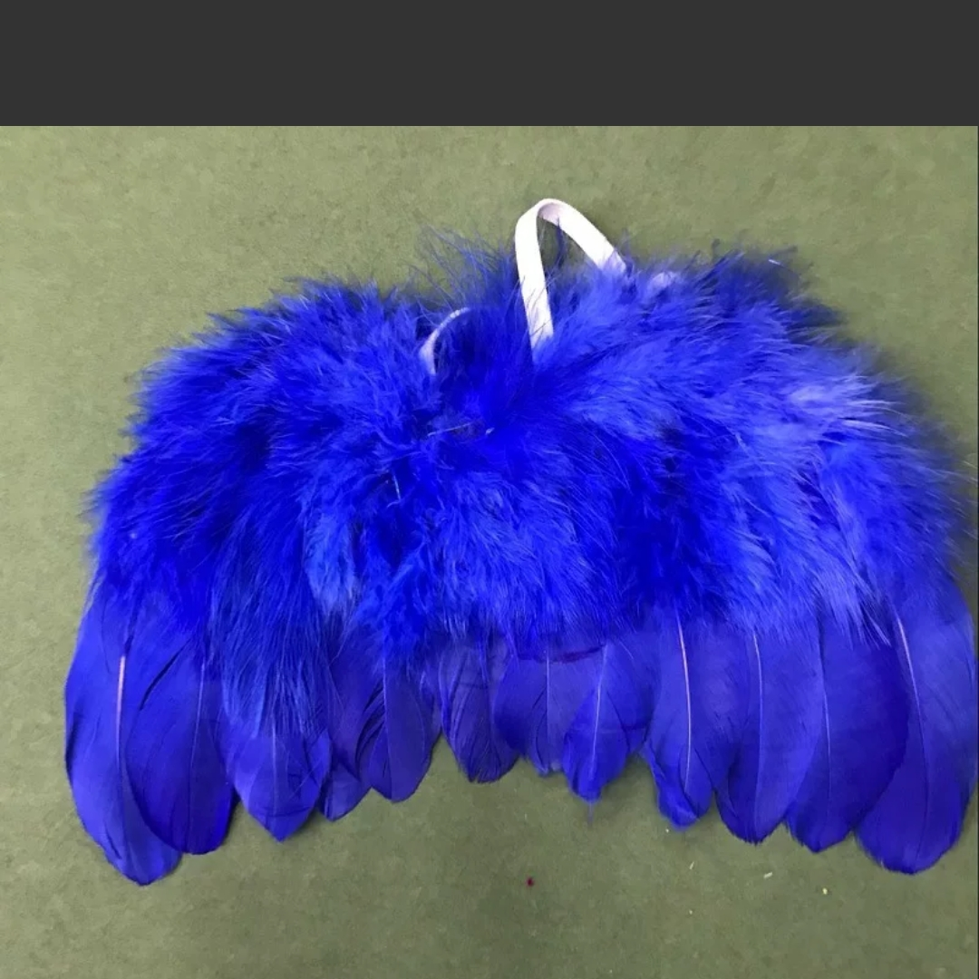 Angel feather wings trumpet sapphire blue