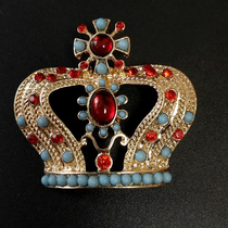 Vintage Badge Brooch Western antique Pearl Crown Accessorize women with coat pins