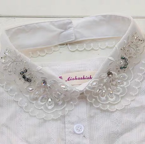 False collar children stand collar Korean lace shirt false collar decorative collar Pearl doll collar summer false collar 1