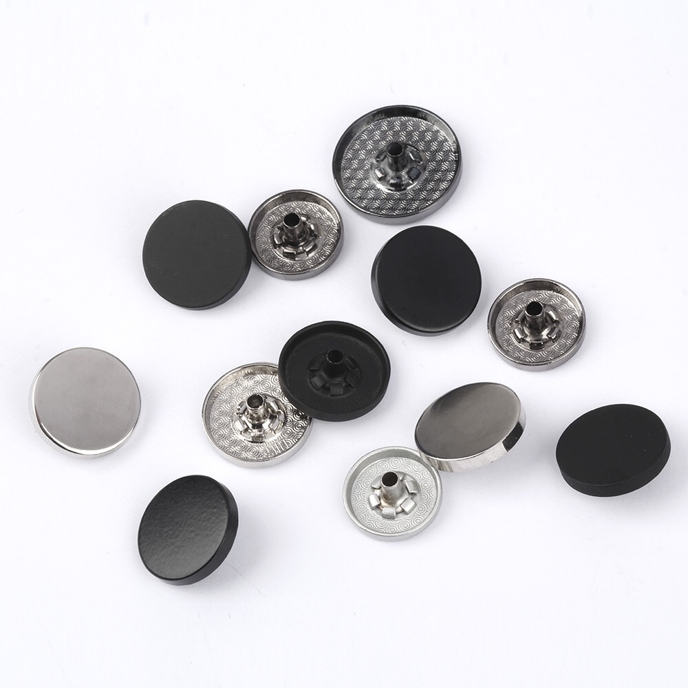 锌合金平面四合扣 外衣服装暗扣 金属铁按扣挂镀面板光面五金钮扣 详情图8