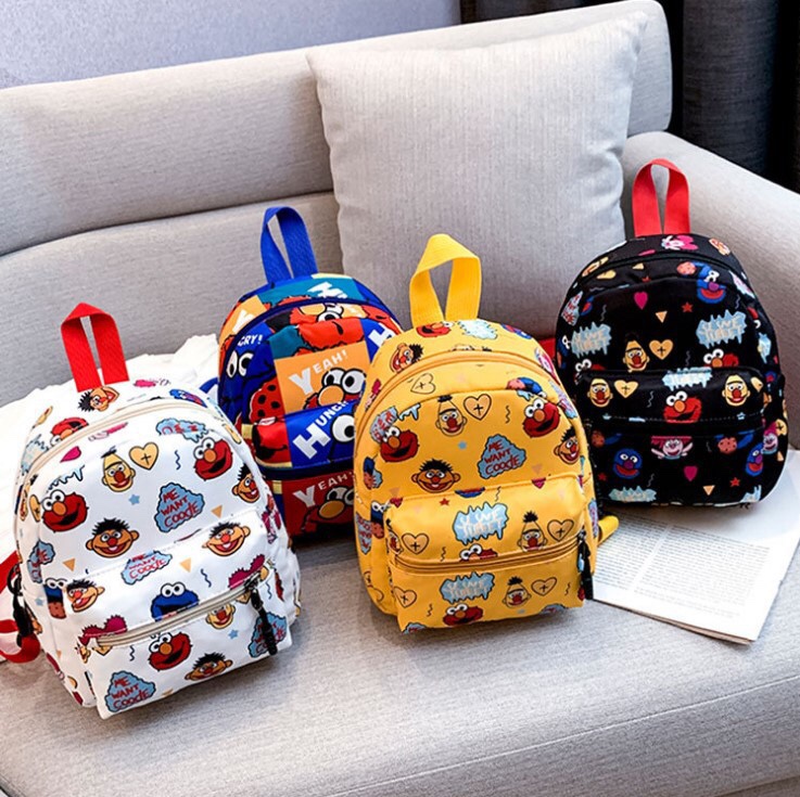 Single and double shoulder bag women's bag new card Sesame Street canvas backpack children's single shoulder girl crossbody bag multi-color manufacturers direct sales Jinquan 0801 booth thumbnail