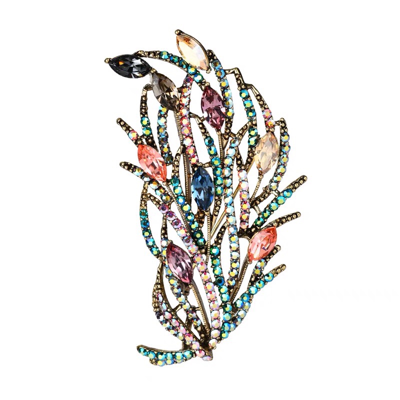 Rhinestone bouquet brooch
