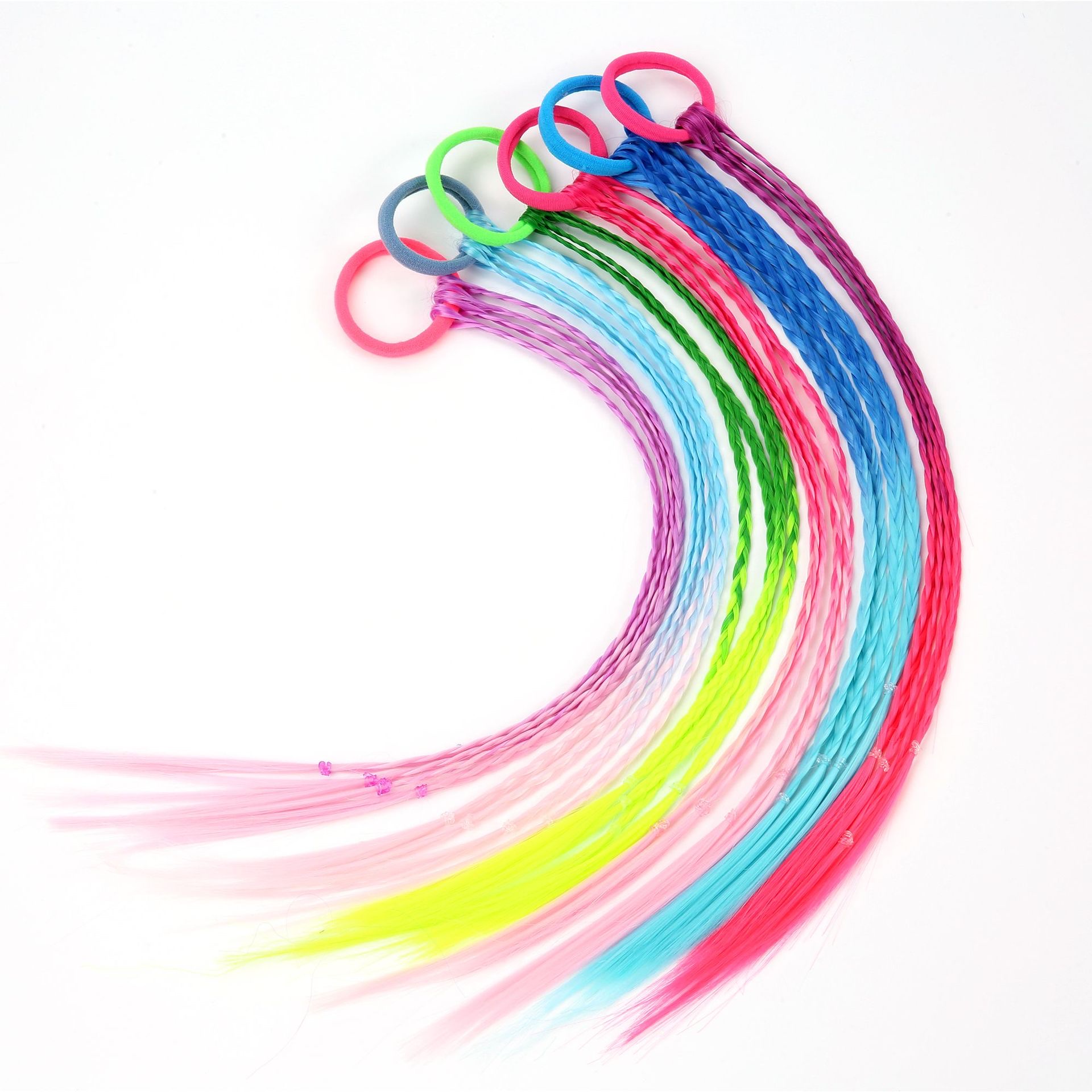 W13 Princess Children's wig hairpin, cute and adorable headwear, rainbow wings, unicorn, five-pointed star, mesh, bow, wig hairpin, girl, princess, trendy girl, wig with braid, hair band headwear detail image 10