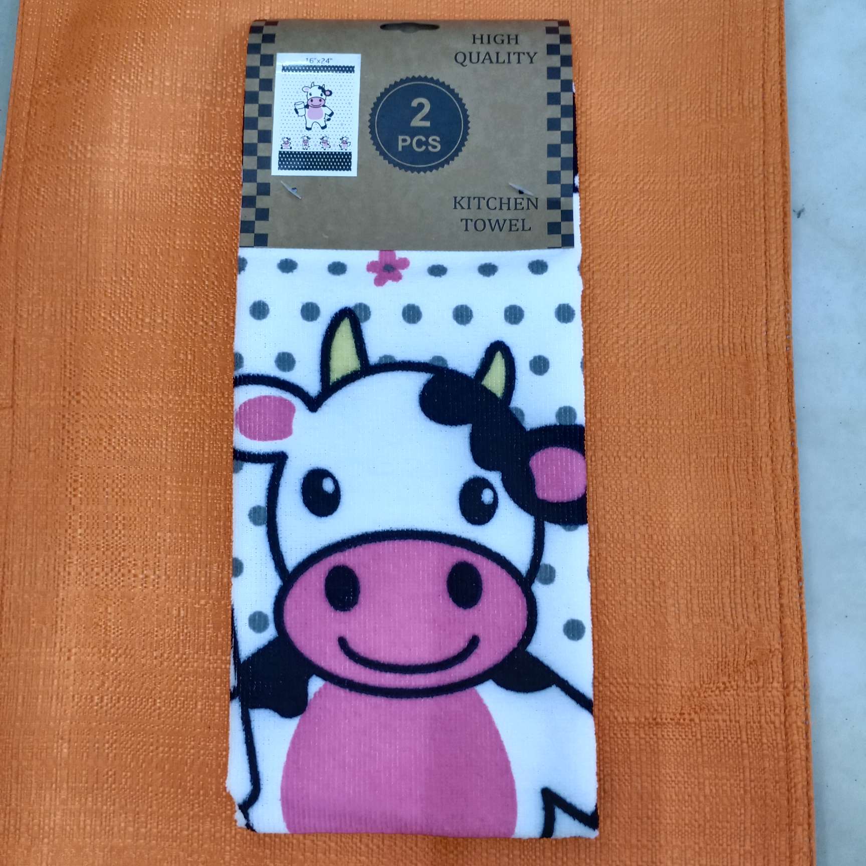 小牛图案抹布细节图