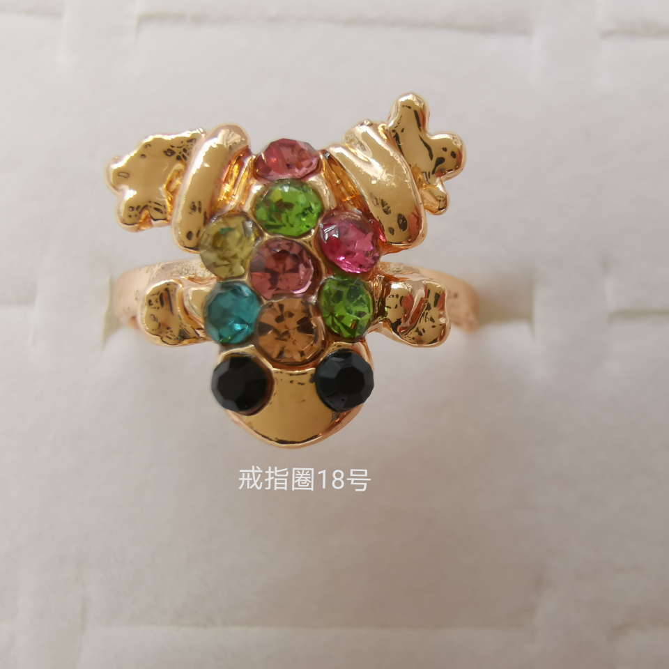 动物系列 彩钻合金戒指 电镀仿金经典款1690