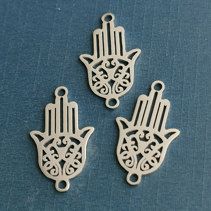 Hand stainless steel accessories Double polished double hole stainless steel bracelet necklace earrings connection accessories