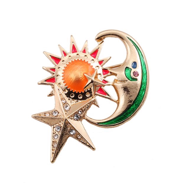 Moon and Sun brooch