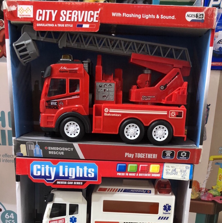 Caja de presentación camión de bomberos camión de ingeniería