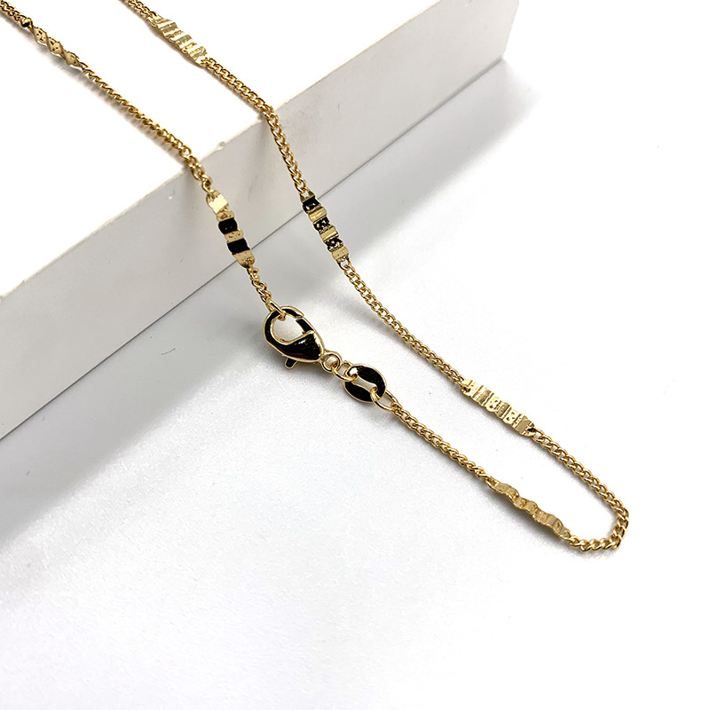 Factory wholesale 18K real gold plated necklace, women's S-chain, sunflower and starry sky chain, necklace accessory, chain color preservation electroplating 15 detail image 5