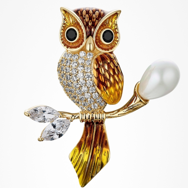 Woodpecker brooch