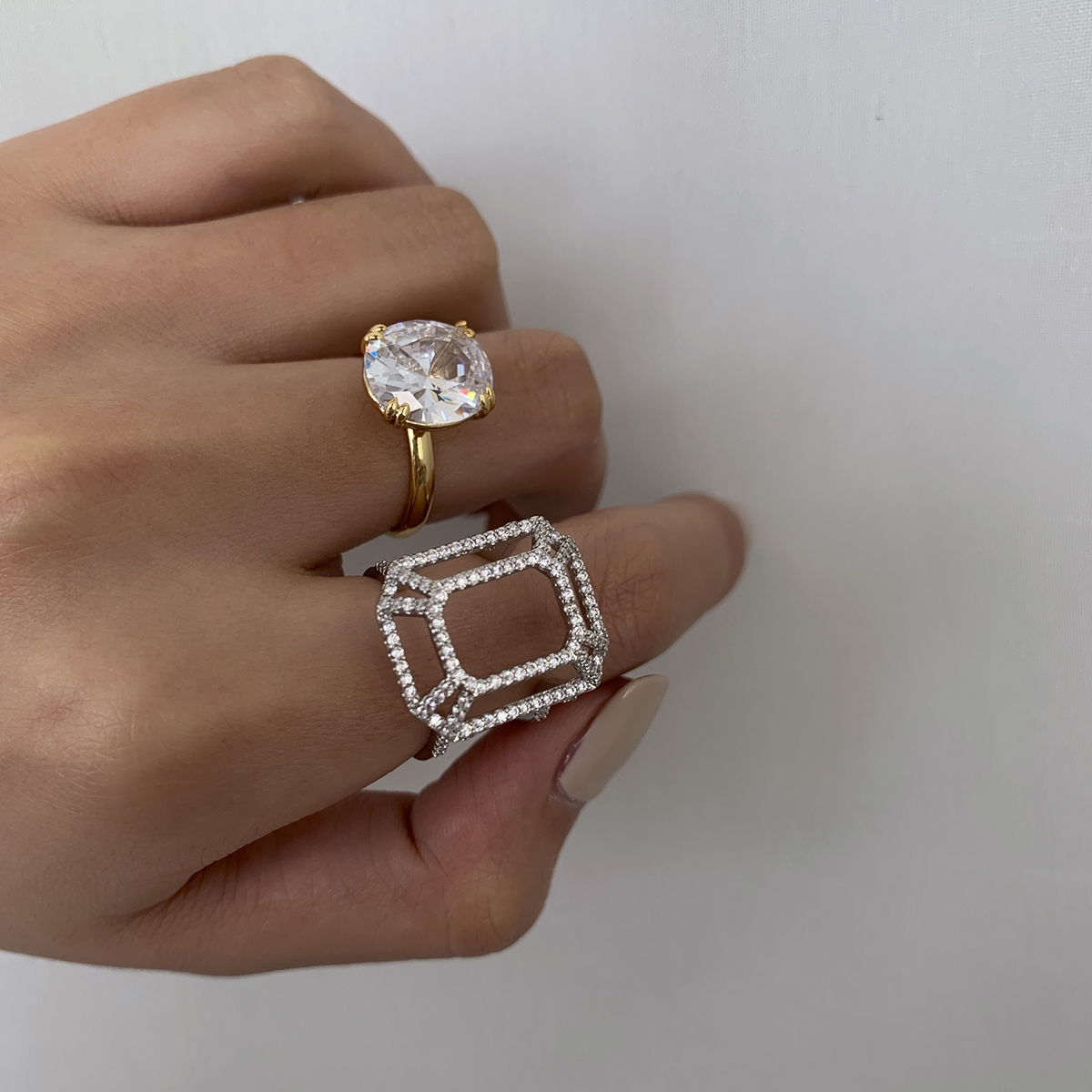 High-grade zircon ring female light luxury modern exquisite fashion personality niche design ins fashion ring 31 thumbnail