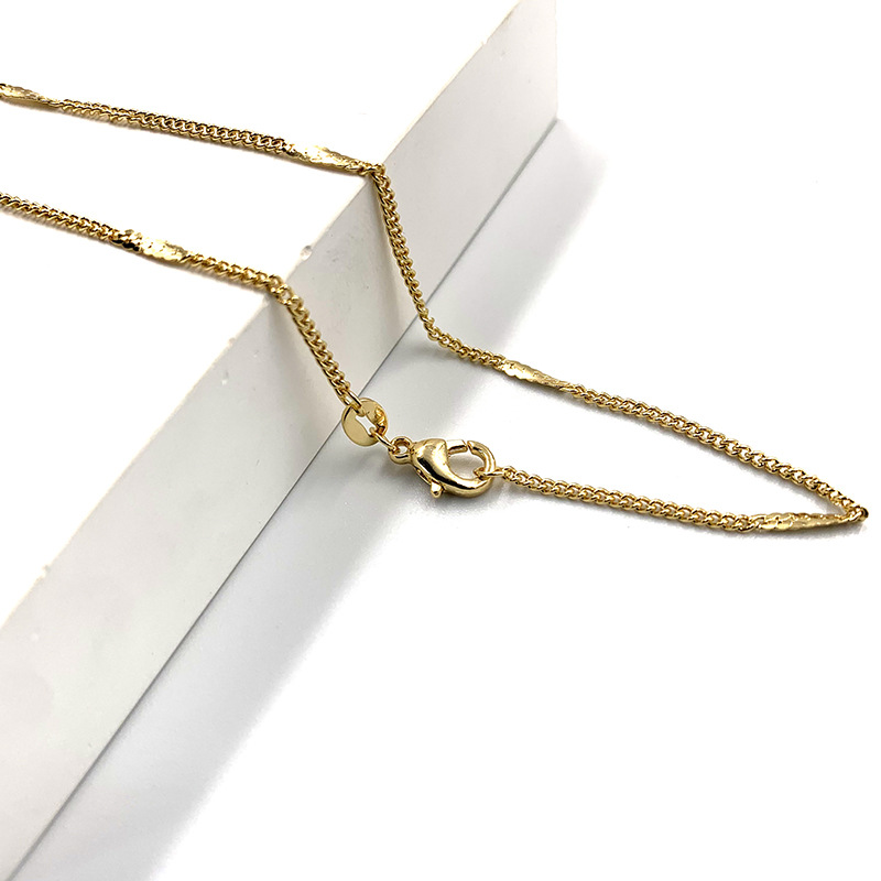 Factory wholesale 18K real gold plated necklace, women's S-chain, sunflower and starry sky chain, necklace accessory, chain color preservation electroplating 3 detail image 3