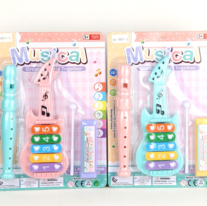 实色竖笛，吉他手敲琴，口琴三只装组合