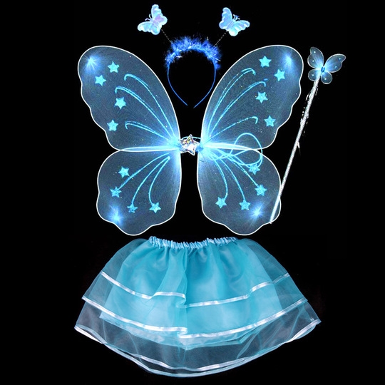 Angel butterfly Wings three-piece children's show costume prop Fairy magic wand show wings Toy 11