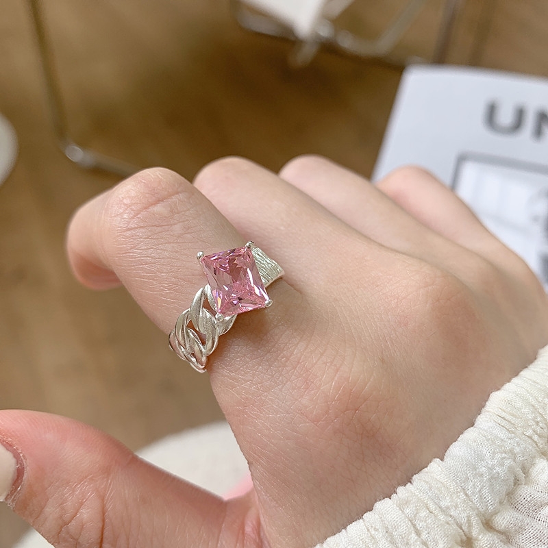 High-grade zircon ring female light luxury modern exquisite fashion personality niche design ins fashion ring 47 thumbnail