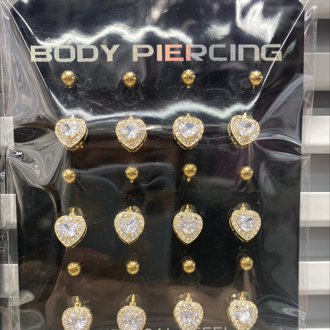 桃心肚脐扣欧美流行锆石微镶肚脐环