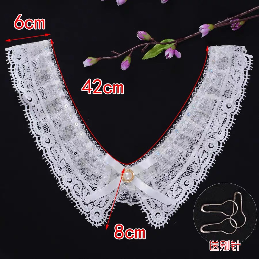 Summer Girl doll collar Lace trim lace nail-beaded rhinestone pearl everything hair collar shawl tide 8