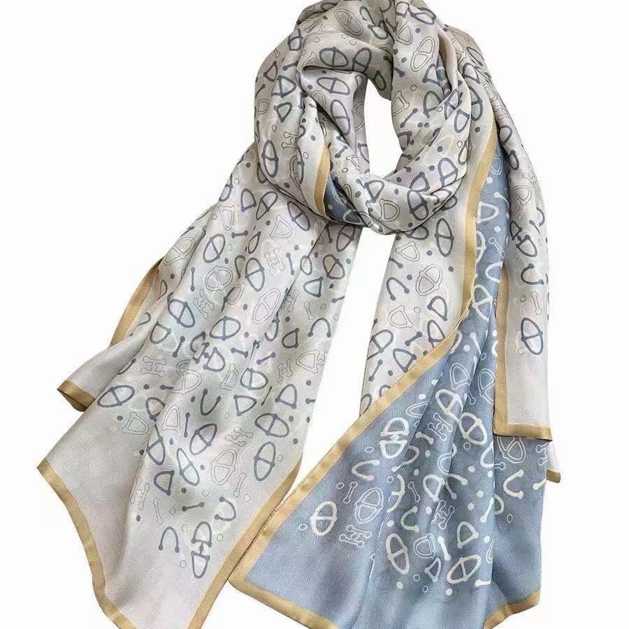Shanghai Story Silk Scarf Women's Summer Thin Mulberry Silk Scarf 2021 Gift Mother Teacher Gift Box Double-Sided Shawl