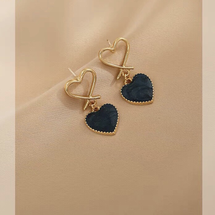 Simple fashion bow love scenery cold wind earrings