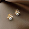 925银针小蜜蜂珍珠耳钉韩国设计耳环简约小巧可爱时尚耳饰女批发产品图