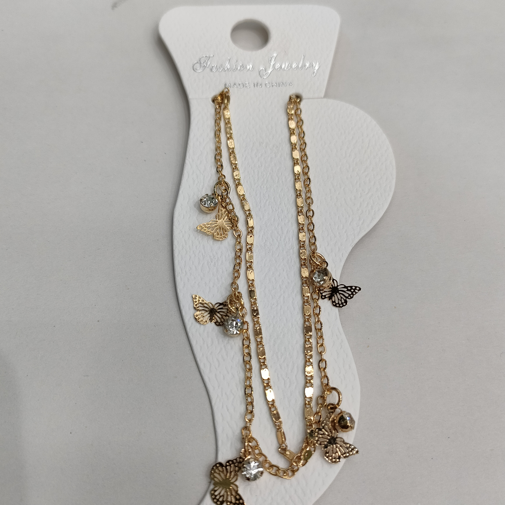 万字链尖蝴蝶脚链图