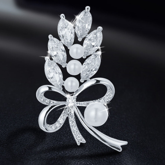 Brooch Corsage crystal bow zircon dress decoration creative with all Korean luxury tassels atmospheric female accessories