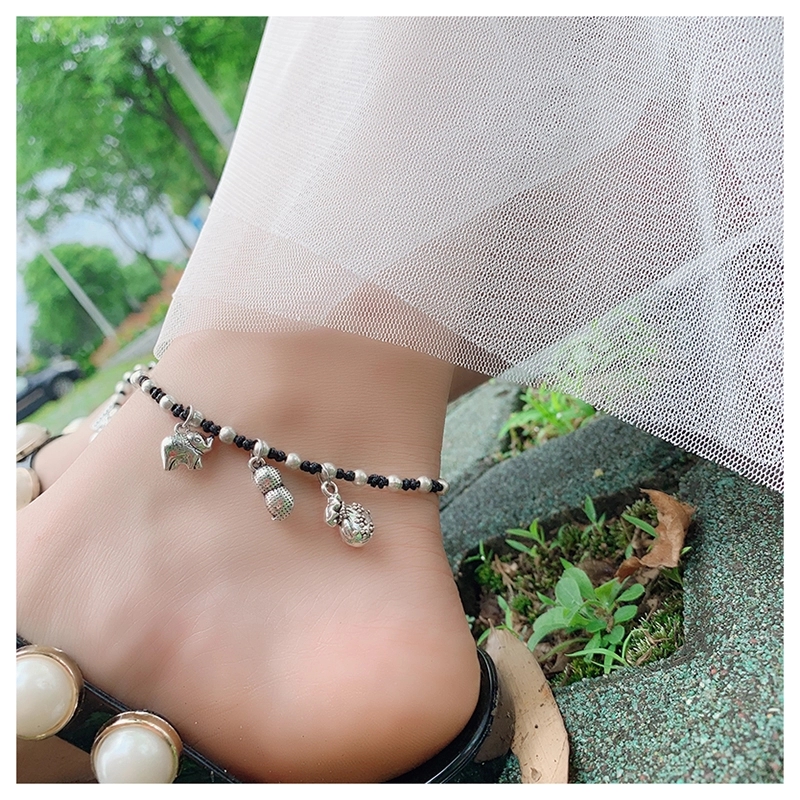 Jingpuli brand imported Korean wax thread hand-woven trendy anklets for wealth and good fortune