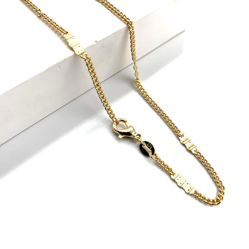Factory wholesale 18K real gold plated necklace, women's S-chain, sunflower and starry sky chain, necklace accessory, chain color preservation electroplating 1 detail image 1