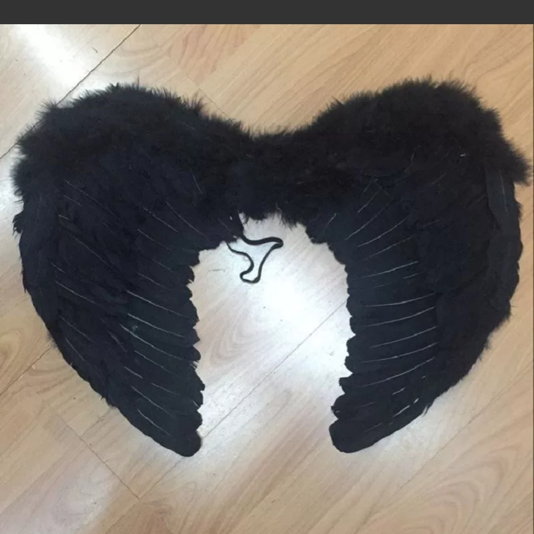 Angel feather wings large black
