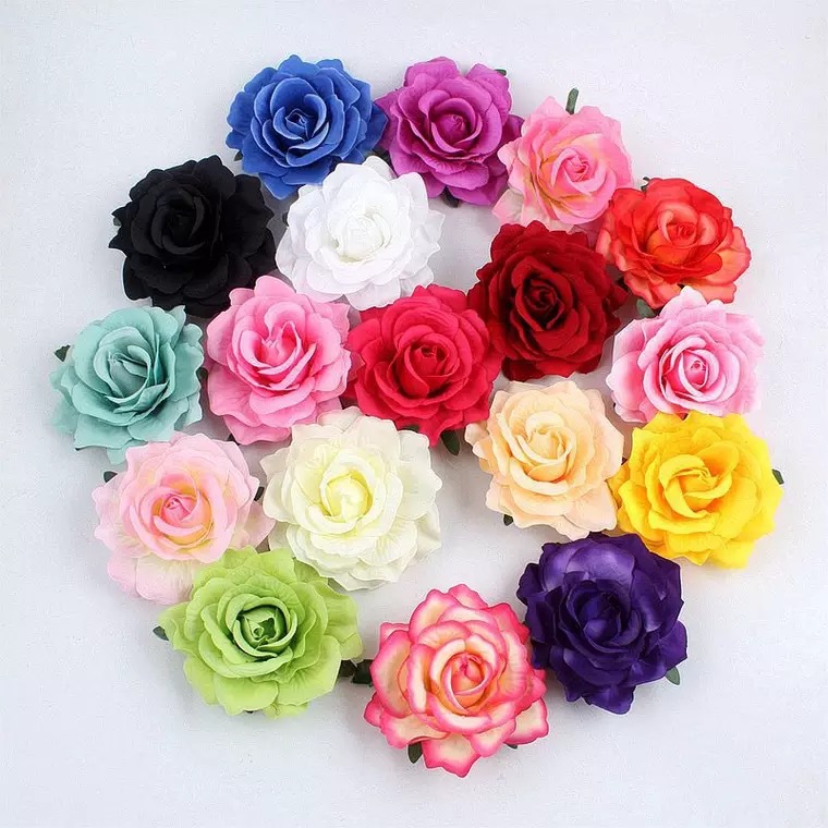 FLY130 Velvet fabric faux rose hair clip, fabric hair accessory, noble rose hair clip, wedding fashion faux flower hair clip side clip detail image 2