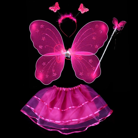 Angel butterfly wings three-piece children's show costume prop Fairy magic stick show wings Toy 12