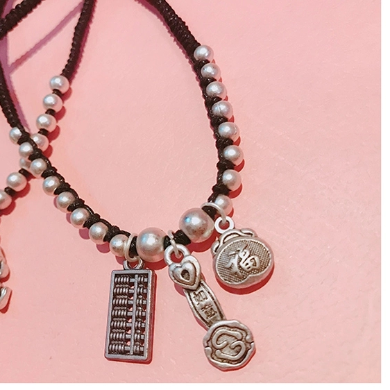 Jingpuli brand imported Korean wax thread hand-woven anklets for wealth and good fortune