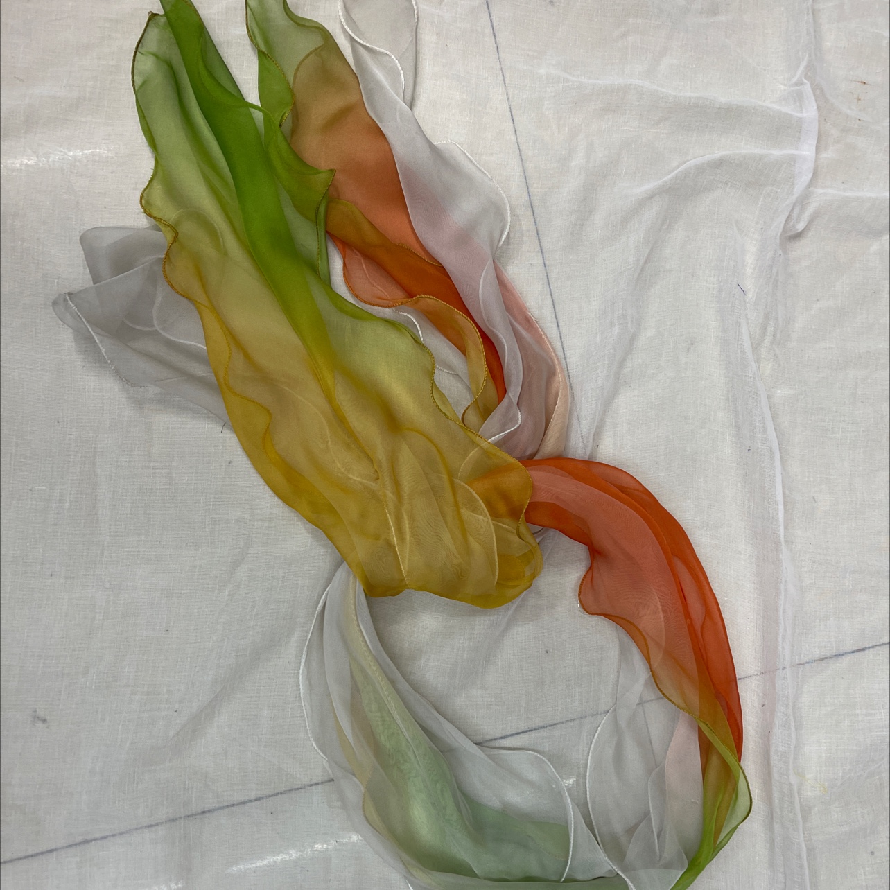 Multicolor Fishing Silk Scarf