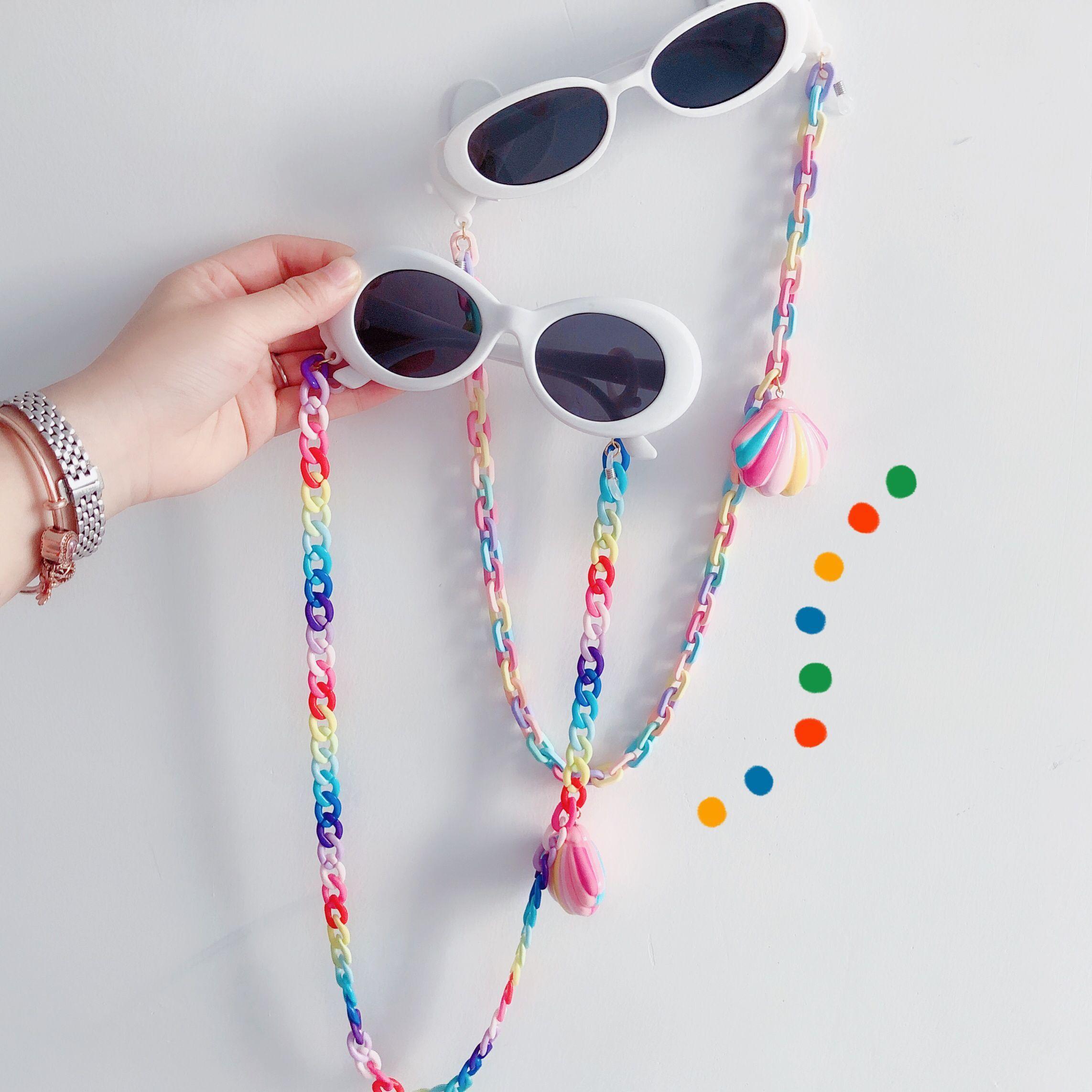 糖果色彩虹链口罩挂绳束带眼镜链两用款韩综同款儿童防丢防掉实用