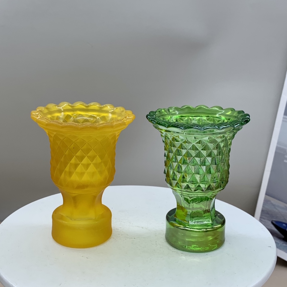 Glass candlestick decoration Buddhist.